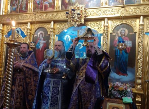 (Фото) Божественная литургия в храме Архангела Михаила - 26 марта 2017